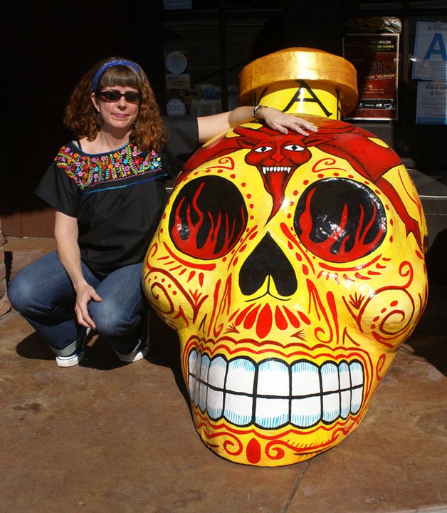 Blanca Basura with calavera